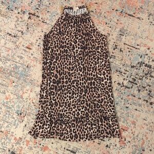 Michael Kors Leopard Print Halter Dress